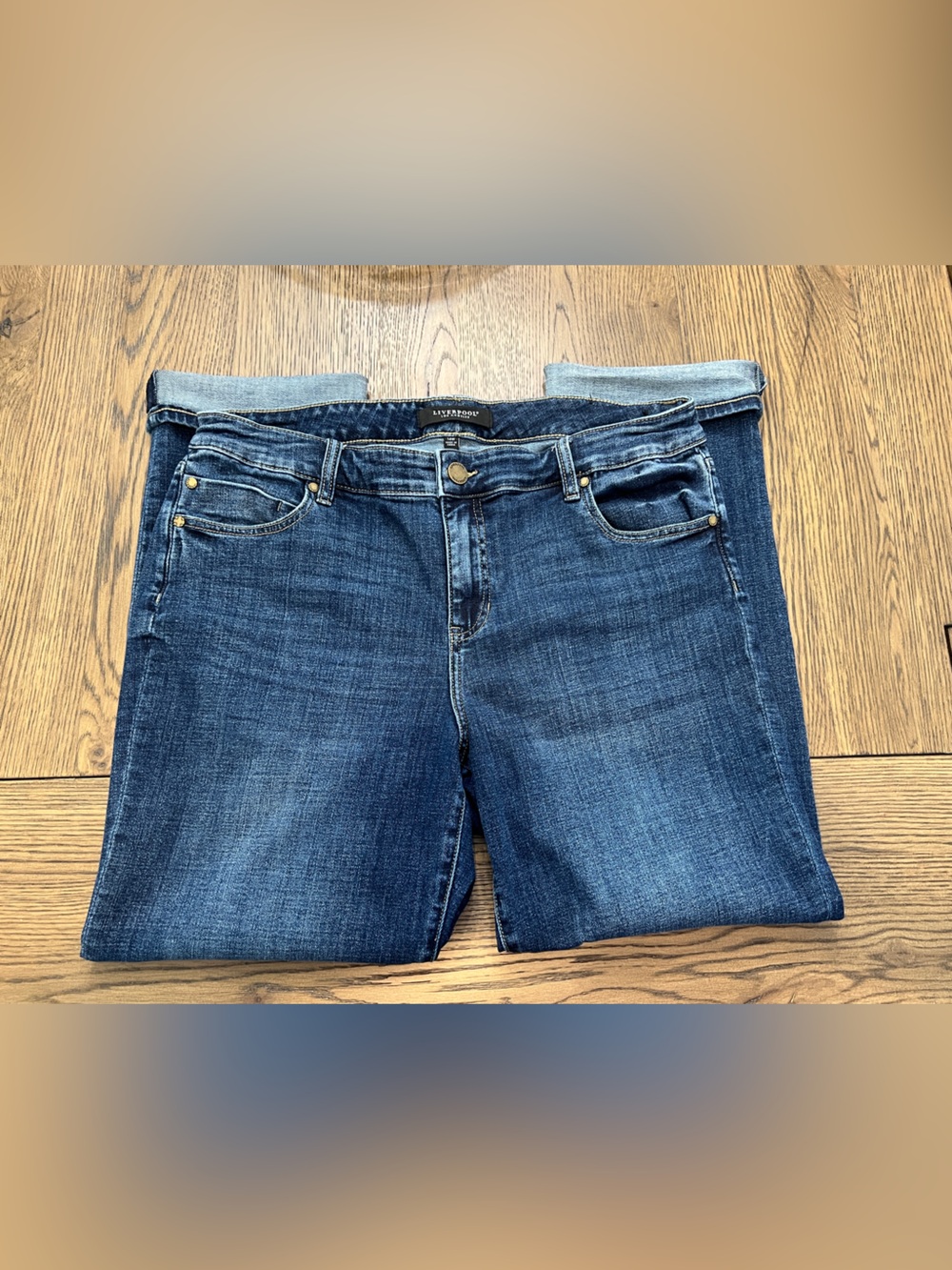 Like New! Women's Liverpool Marley Girlfriend Dark Blue Jeans 14W